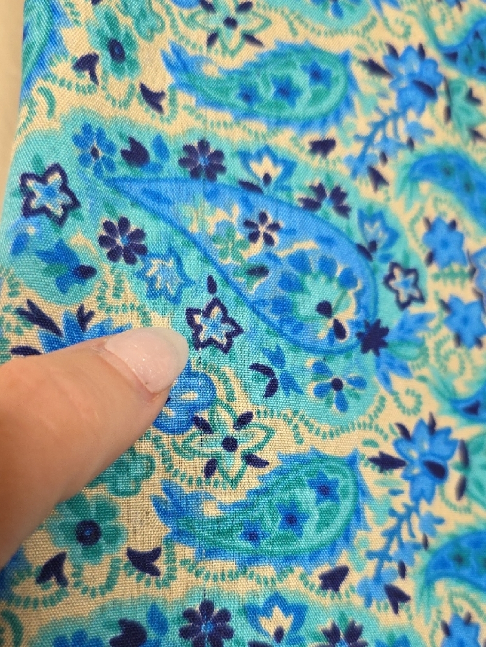 Vintage Silk Wrap Maxi Dress Blue Paisley Boho Womens M/L Cottagecore Resortwear - Picture 9 of 14